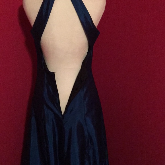 Iridescent blue/black long gown. - Picture 3 of 3